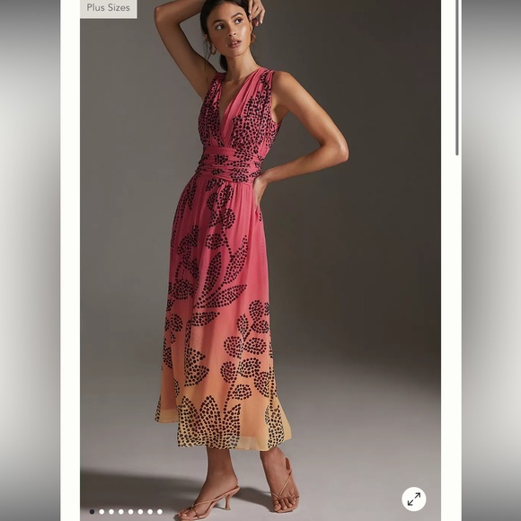 NWT ANTHROPOLOGIE Verb by Pallavi Singhee V-Neck Ombre Maxi Dress SMALL - Picture 2 of 9